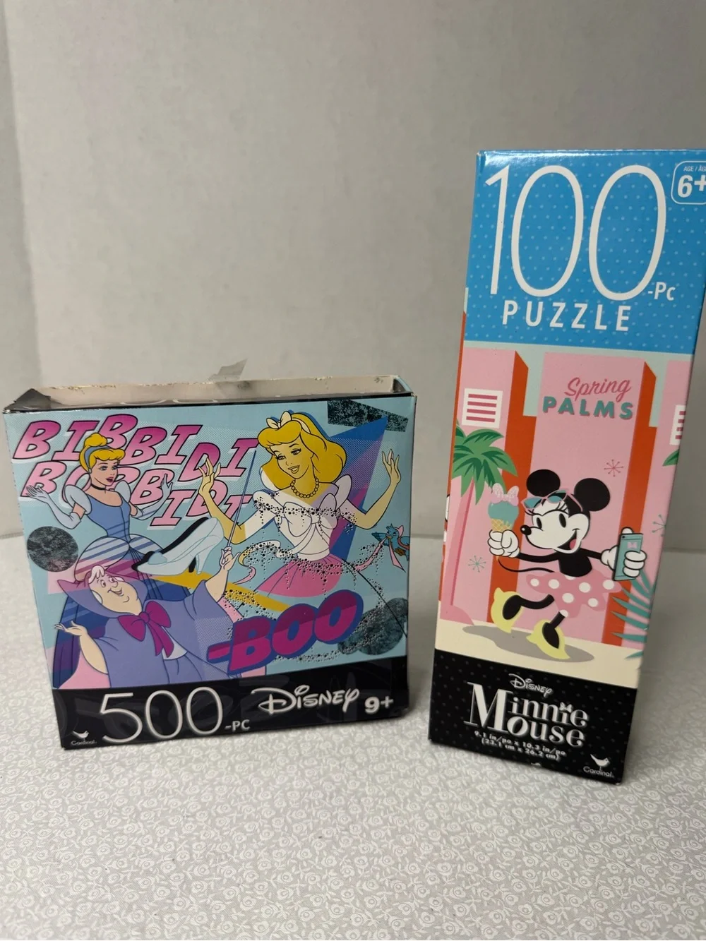Disney 2 PUZZLES Cinderella  Bibbidi Bobbidi Boo & Minnie Mouse Spring Palms